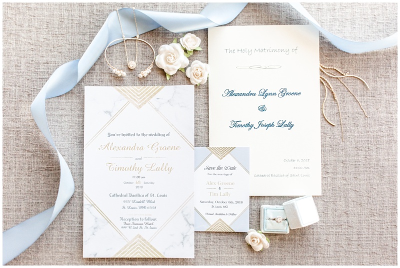 Four Seasons St. Louis Wedding | Alex and Tim Ivory and pastel blue wedding