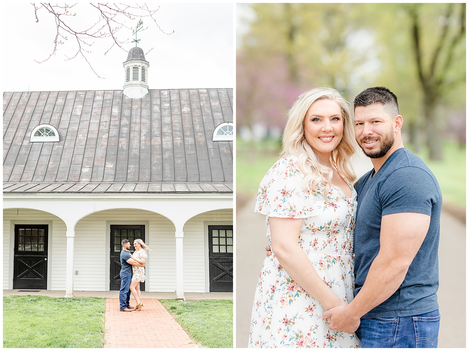 Queeny Park engagement session in front of stables
