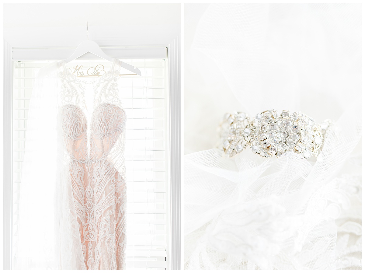 Martina Liana wedding dress on custom hanger