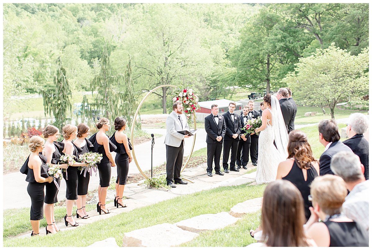Wedding ceremony at Sunflower Hill Farm