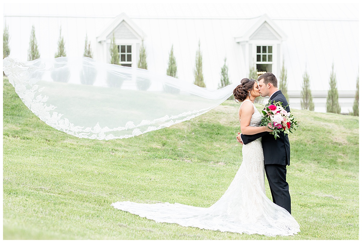 Bride and Groom at Sunflower Hill Farm