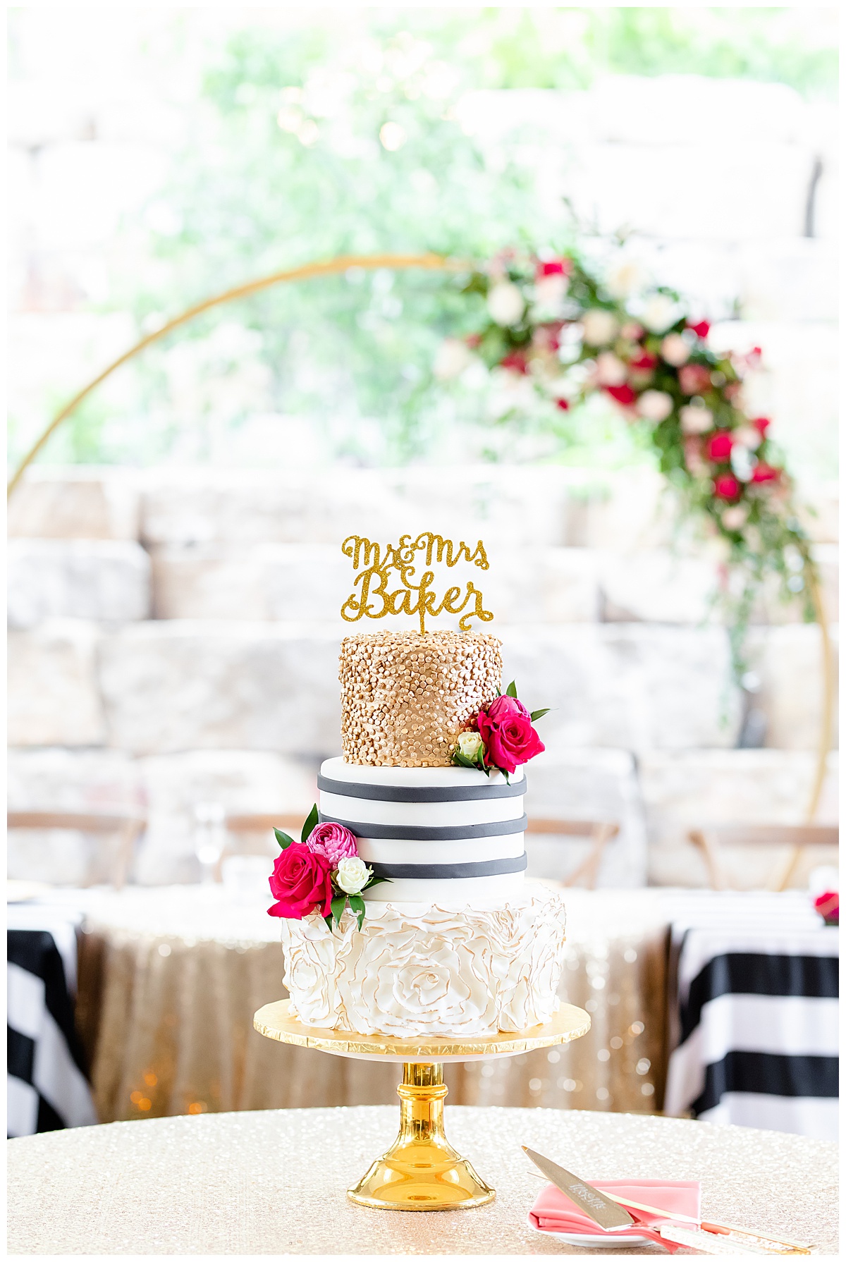 Kate Spade inspired wedding cake