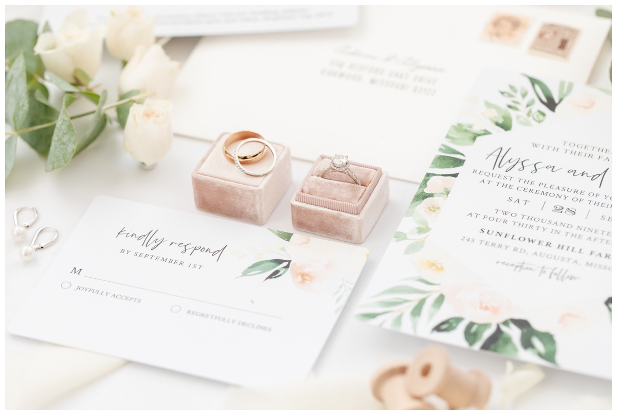 blush the mrs box with Minted wedding invitation suite