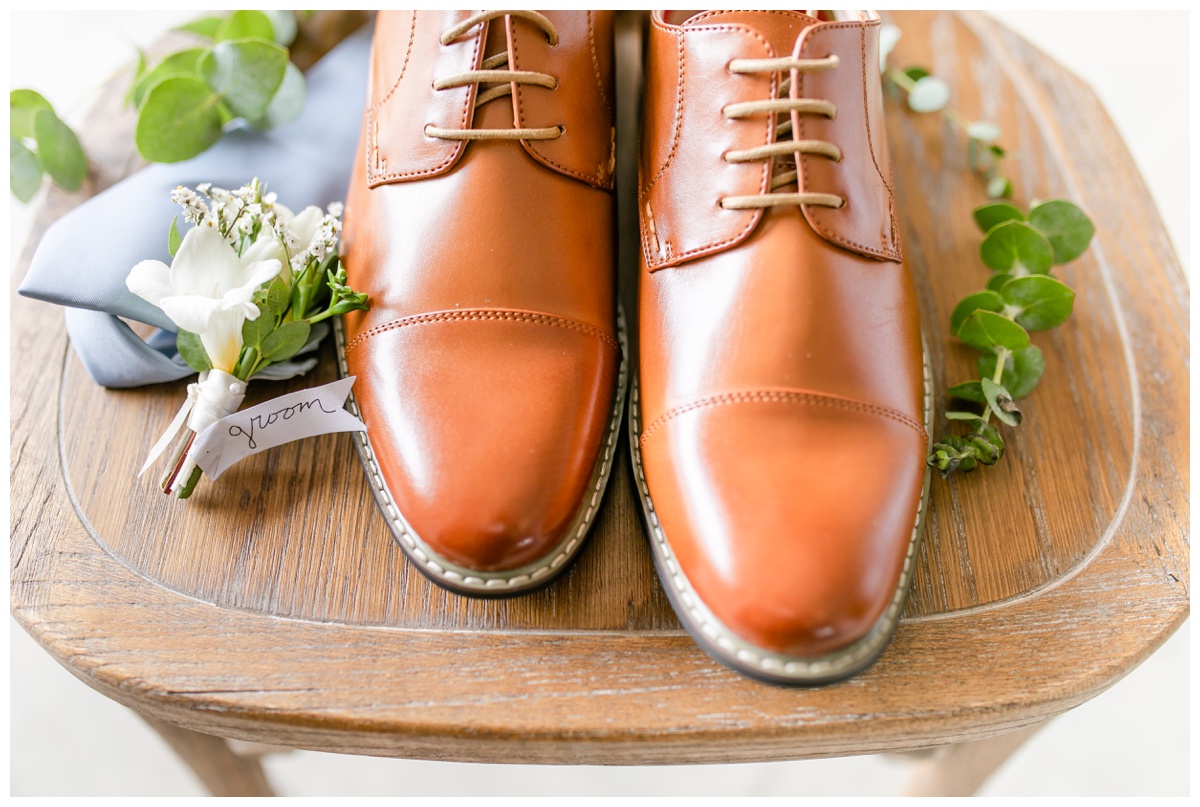 grooms shoes and tie flat lay
