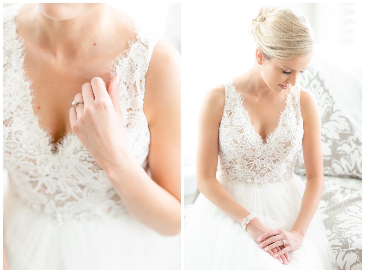 lace detail of Maggie Sottero wedding gown