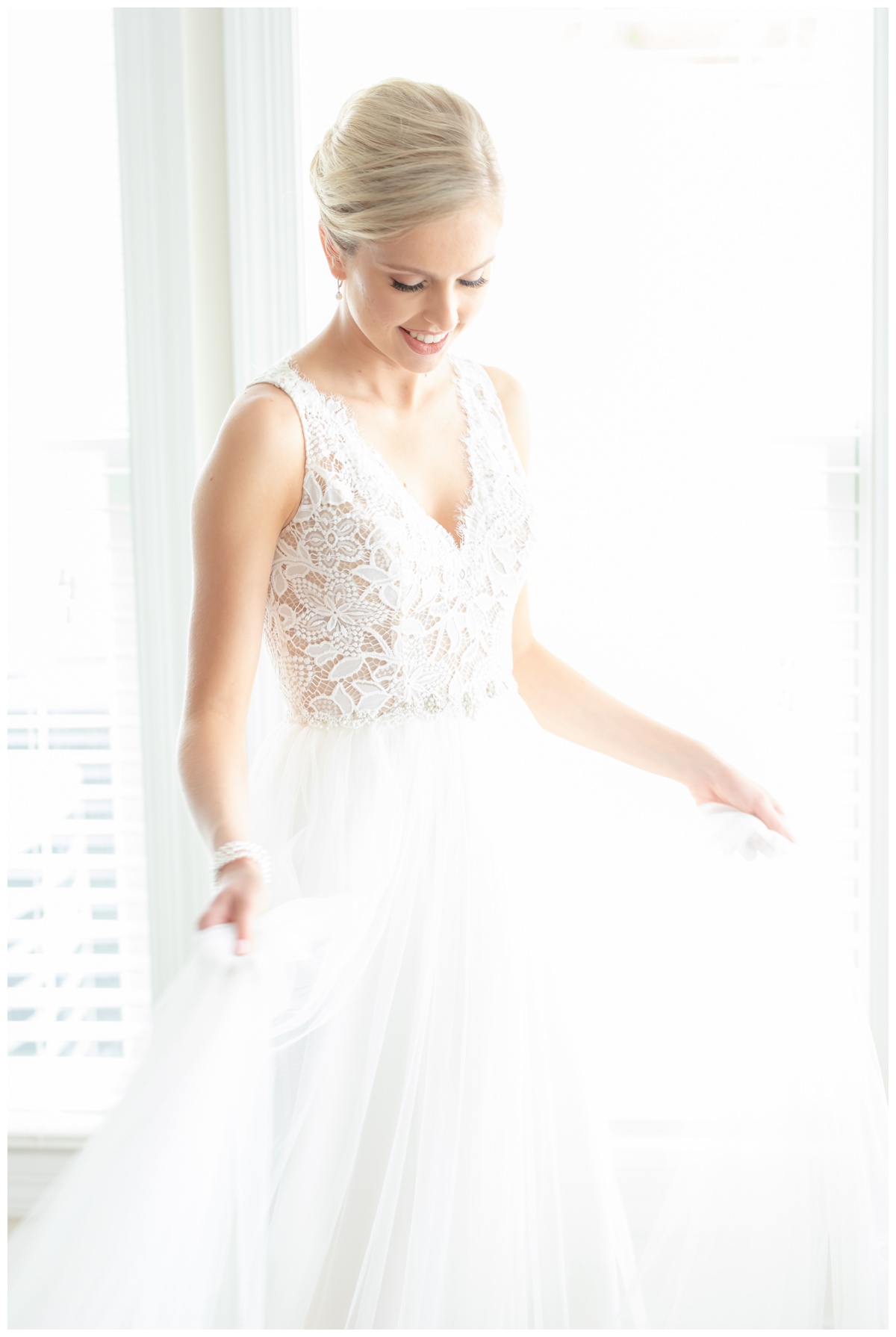 bride twirling in wedding gown