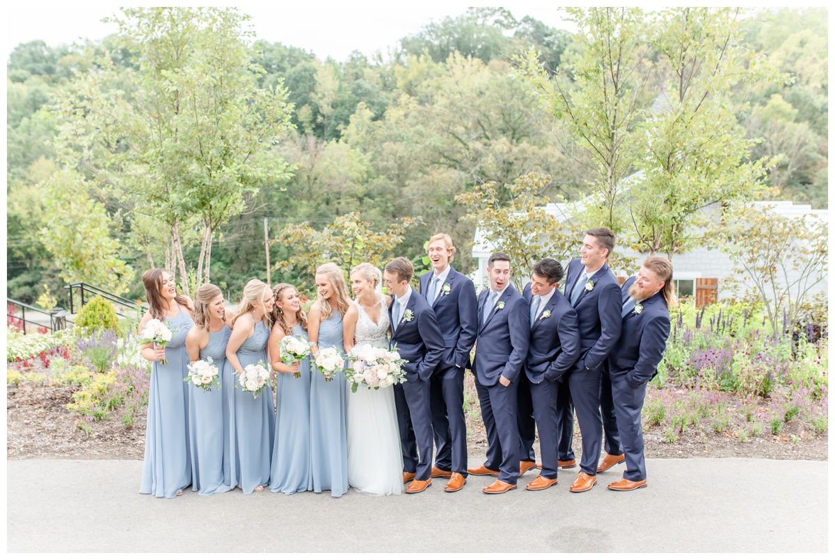 Bridal Party with Bride and Groom at Sunflower Hill Farm