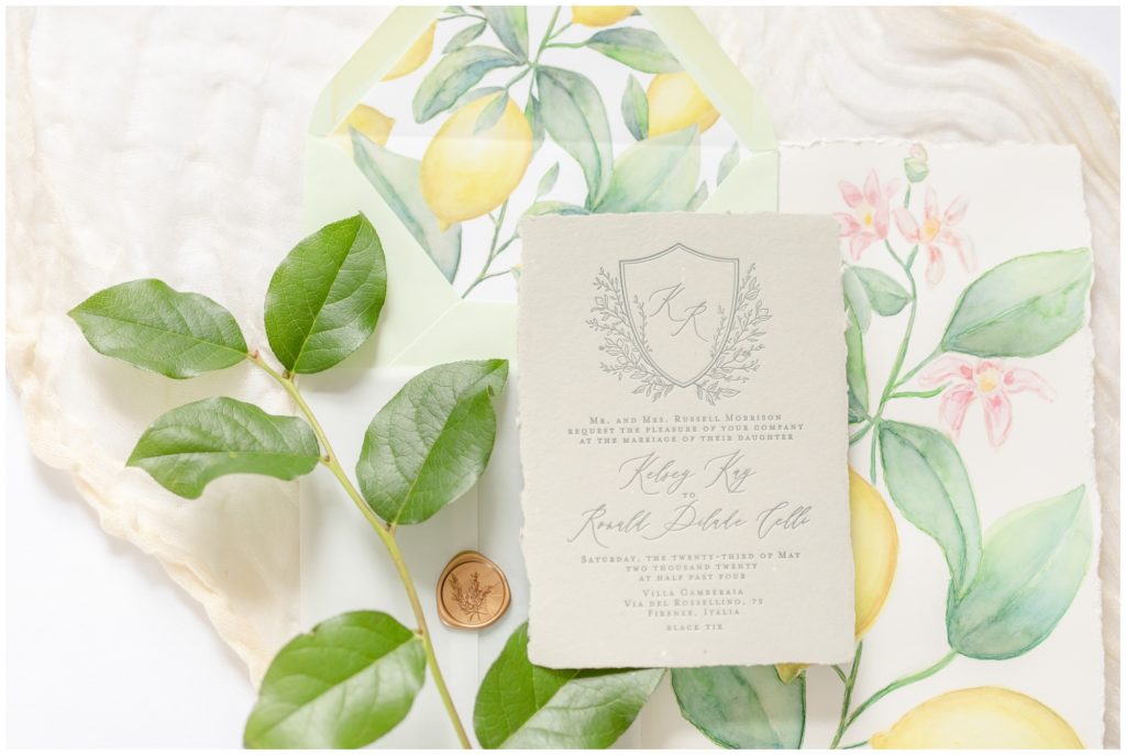 letter press wedding invite