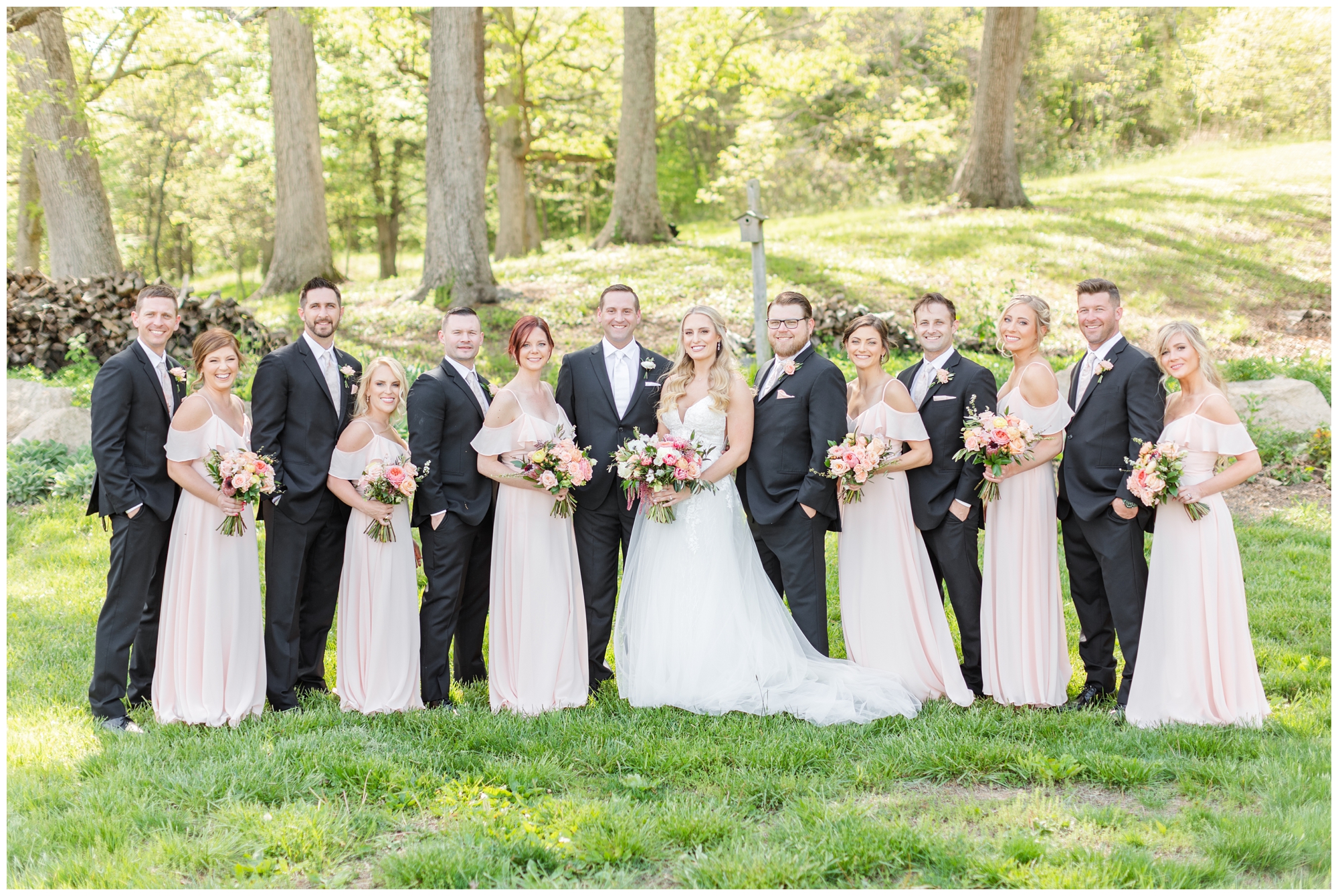 wedding party at Sunflower Hill Farm