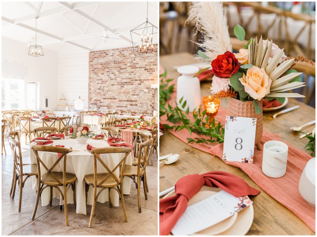 The wedding reception space at Loveland Estates