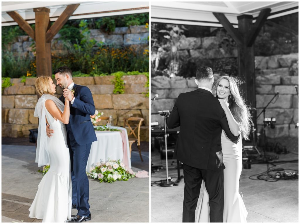 The couple enjoy their first dance. 