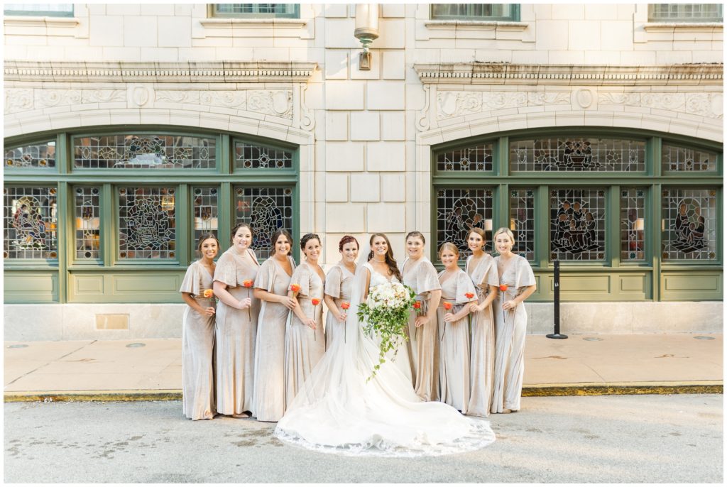 The bridal party is pictured. 