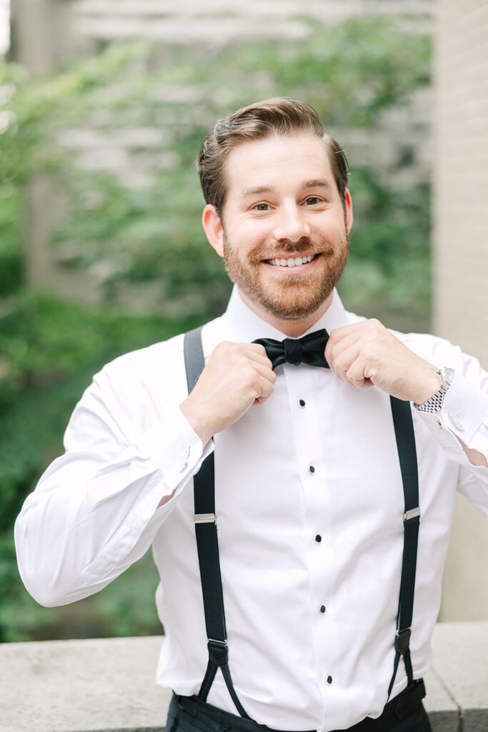 Groom bow tie, The Coronado Wedding Patio, The Westin St. Louis